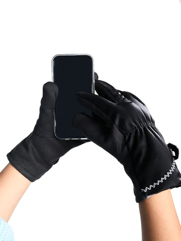 Calvadoss_Women_Patterned_Winter_Gloves