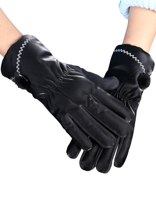 Calvadoss_Women_Patterned_Winter_Gloves