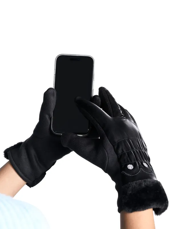 Calvadoss_Women_Patterned_Winter_Gloves
