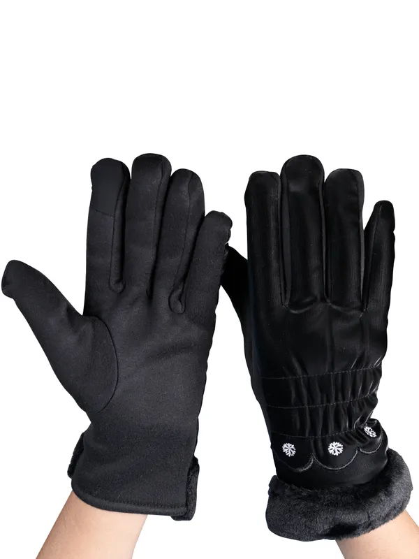 Calvadoss_Women_Patterned_Winter_Gloves