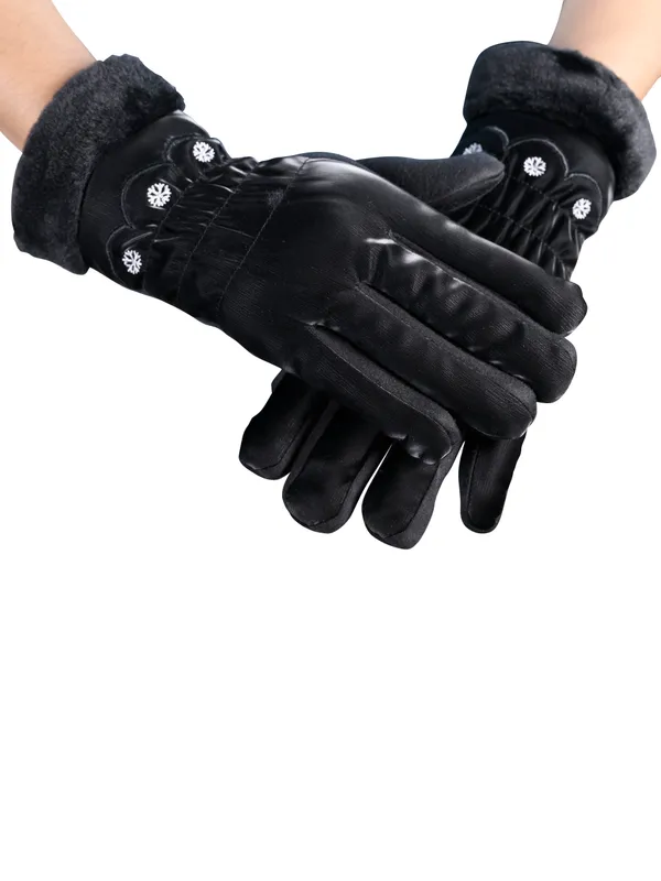 Calvadoss_Women_Patterned_Winter_Gloves