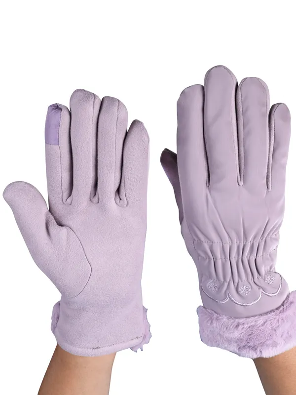 Calvadoss_Women_Patterned_Winter_Gloves