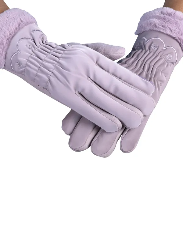 Calvadoss_Women_Patterned_Winter_Gloves
