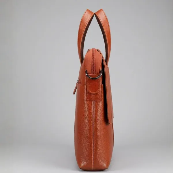 Calvadoss_Textured_Tan_Leather_Laptop_Bag