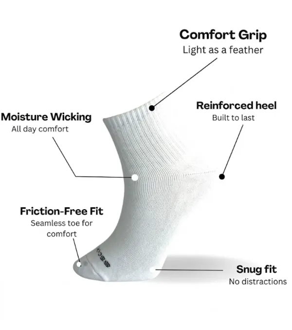 White_Cotton_Pack_Of_3_Solid_Design_Ankle_Length_Socks_For_Unisex