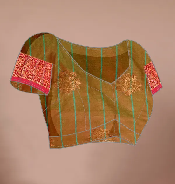 Green_Exquisite_Kanjivaram_Jacquard_Cotton_Silk_Saree_With_Wide_Banarasi_Zari_Border_For_Women