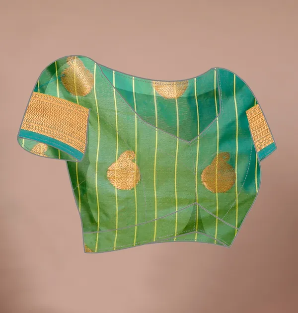 Lemon_Yellow_Kanjivaram_Jacquard_Cotton_Silk_Saree_With_Wide_Banarasi_Zari_Border_For_Women