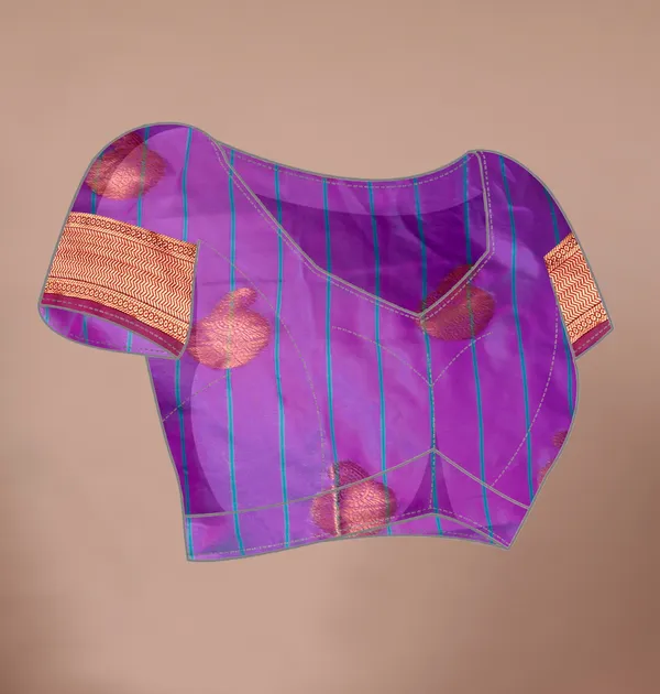 Sky_Rama_Kanjivaram_Jacquard_Cotton_Silk_Saree_With_Wide_Banarasi_Zari_Border_For_Women