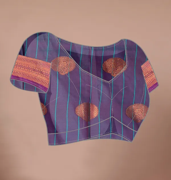 Sky_Rama_Kanjivaram_Jacquard_Cotton_Silk_Saree_With_Wide_Banarasi_Zari_Border_For_Women