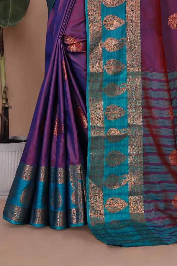Wine_Kanjeevaram_Banarasi_Silk_Cotton_Saree_For_Women