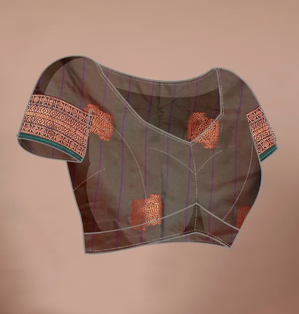 Wine_Kanjivaram_Jacquard_Cotton_Silk_Saree_With_Wide_Banarasi_Zari_Border_For_Women