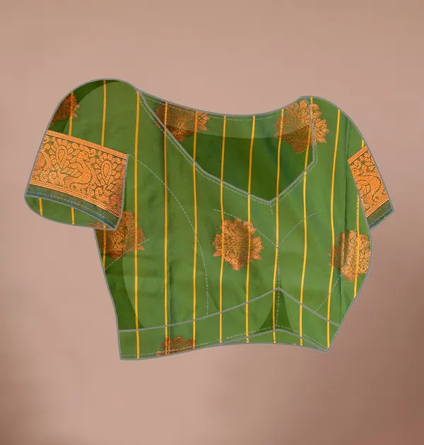 Yellow_Exquisite_Kanjivaram_Jacquard_Cotton_Silk_Saree_With_Wide_Banarasi_Zari_Border_For_Women