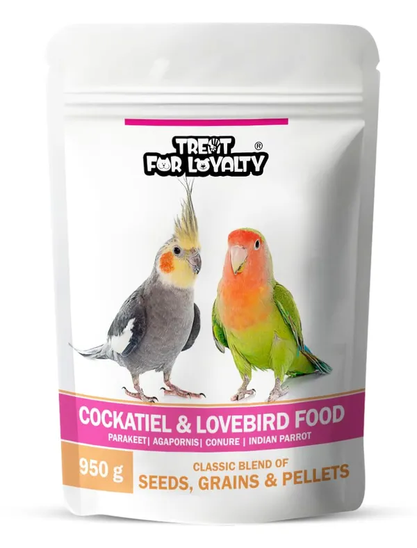 TREAT_FOR_LOYALTY_Cockatiel_Lovebird_Food|Seeds,_Grains,_Nuts_&_Fruit_Pellets|For_Cockatiel,_Lovebird,_Parakeet,_Agapornis,_Conure,_Indian_Parrot,All_Life_Stages,1_Count