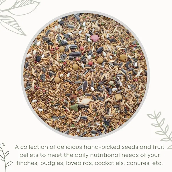 TREAT_FOR_LOYALTY_Cockatiel_Lovebird_Food|Seeds,_Grains,_Nuts_&_Fruit_Pellets|For_Cockatiel,_Lovebird,_Parakeet,_Agapornis,_Conure,_Indian_Parrot,All_Life_Stages,1_Count