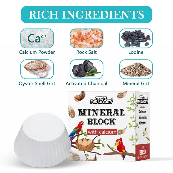 TREAT_FOR_LOYALTY_Natural_Calcium_Block_with_Minerals_for_Birds_|_High_Calcium_Bird_Supplement_|_Ideal_for_Finch,_Budgies,_Lovebirds,_Parrots_&_More_|_Easy_to_Digest_&_Boosts_Energy_-_60g_(Set_of_1)