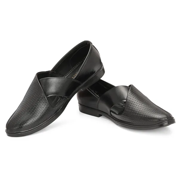 Black_Synthetic_Leather_Sandals_For_Men