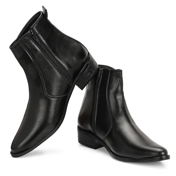 Black_Synthetic_Leather_Boots_For_Men