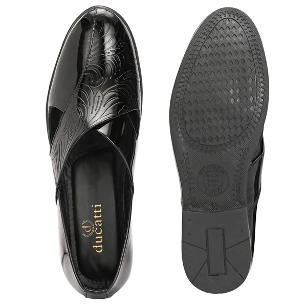 Black_Synthetic_Leather_Sandals_For_Men