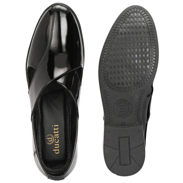 Black_Synthetic_Leather_Sandals_For_Men
