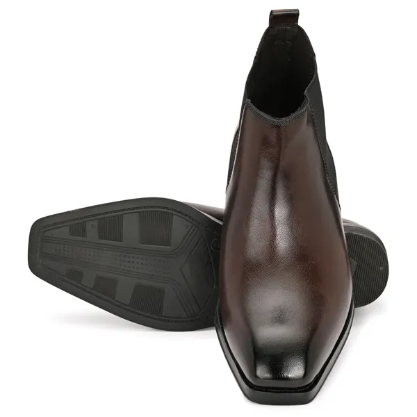 Men'_Synthetic_leather_High_Heels_Chelsea_Boots