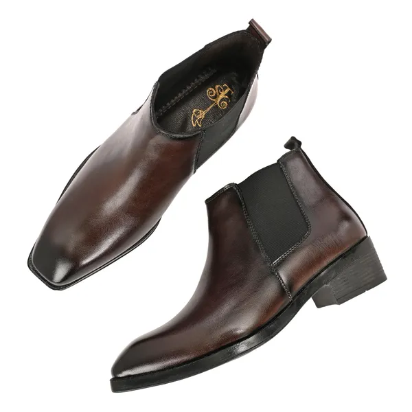 Men'_Synthetic_leather_High_Heels_Chelsea_Boots