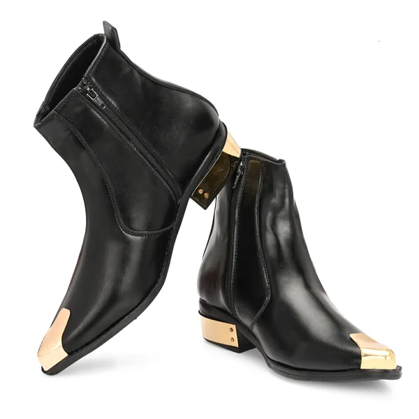 Black_Synthetic_Leather_Boots_For_Men