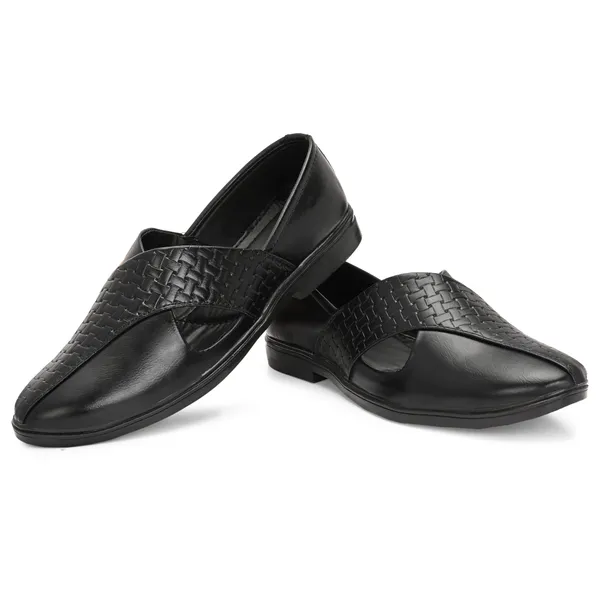 Black_Synthetic_Leather_Sandals_For_Men