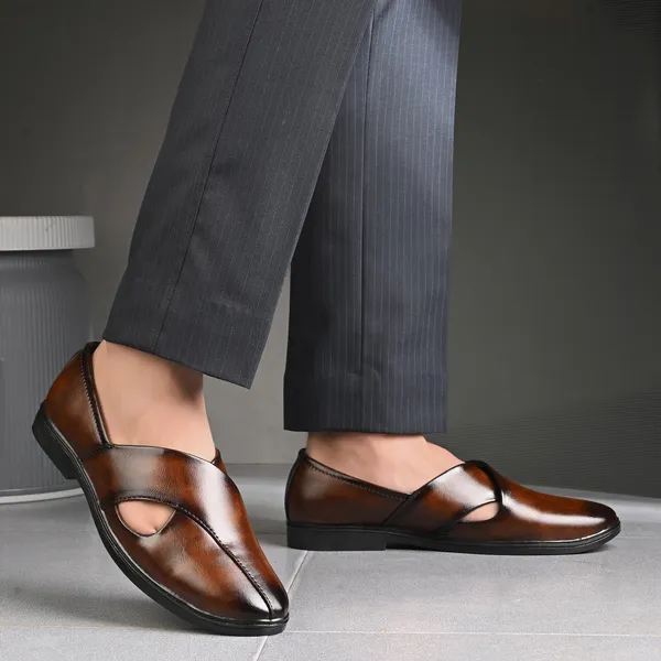 Brown_Synthetic_Leather_Sandals_For_Men
