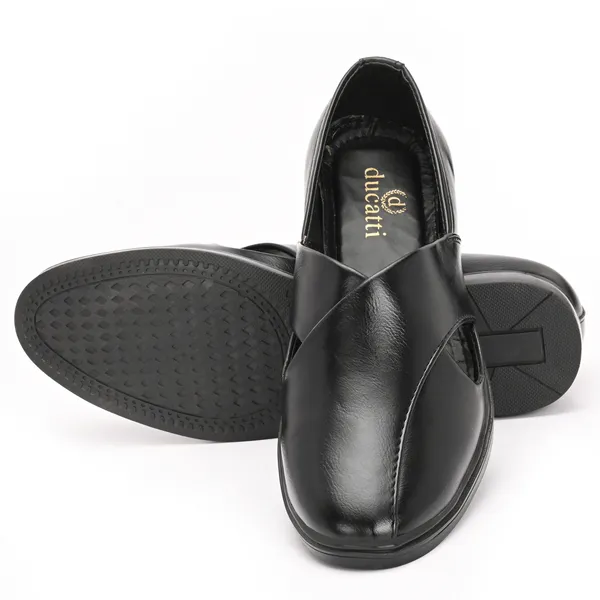 Black_Synthetic_Leather_Sandals_For_Men