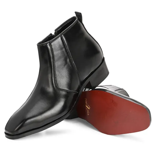 Black_Synthetic_Leather_Boots_For_Men