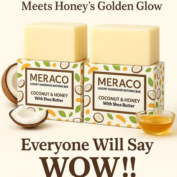 Handmade_Coconut_&_Honey_Soap_Bar__Ayurvedic_Bath_Bar_With_Shea_Butter__Deeply_Moisturizes_And_Nourishes_Skin_(Pack_Of_2X100_Gram)__Helps_Reduce_Tanning_And_Exfoliates