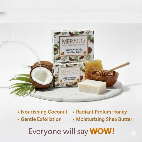 Handmade_Coconut_&_Honey_Soap_Bar__Ayurvedic_Bath_Bar_With_Shea_Butter__Deeply_Moisturizes_And_Nourishes_Skin_(Pack_Of_3X100_Gram)__Helps_Reduce_Tanning_And_Exfoliates