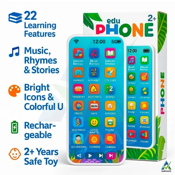 Kids_Early_Learning_Combo_Pack:_Electronic_Intelligence_Book_with_Erasable_Board_+_Rechargeable_Musical_Edu-Phone_Toy_(2-in-1_Educational_Gift_Set)