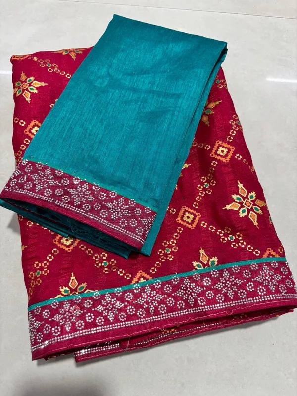Brown_Georgette_Festival_Special_Bandhani_Print_With_Beautiful_Lace_Work_Saree_For_Women