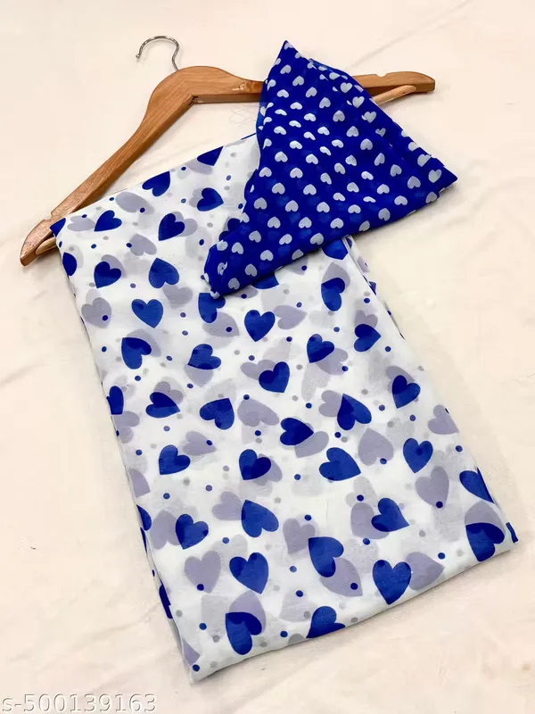 Blue_Georgette_Beautiful_Heart_Print_Saree_For_Women