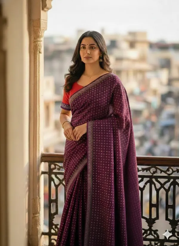 Purple_Georgette_Traditional_Bandhani_Print_Saree_For_Women