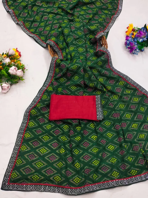 Green_Georgette_Festival_Wear_Traditional_Bandhani_Saree_For_Women