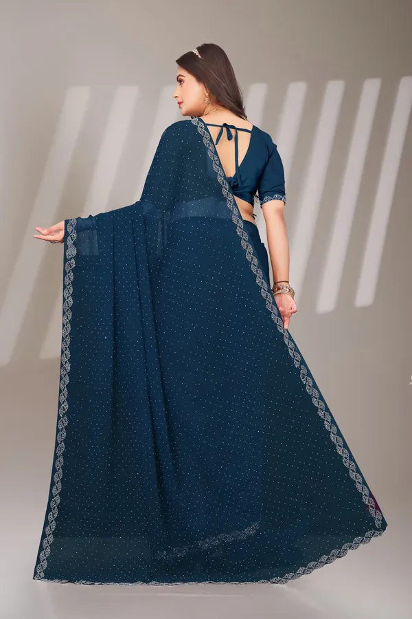 Blue_Georgette_Beautiful_Party_Wear_Chiffon_With_Unique_Diamond_Work_Saree_For_Women