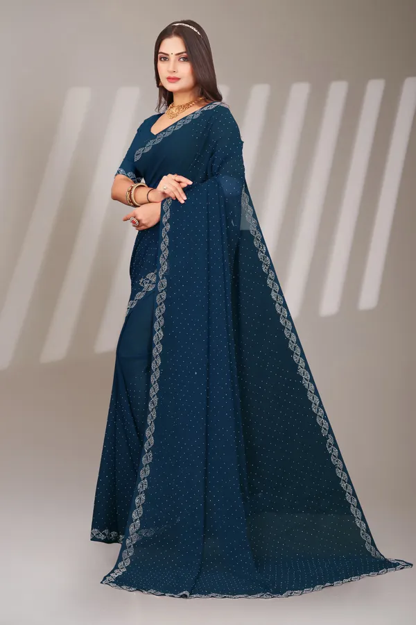 Blue_Georgette_Beautiful_Party_Wear_Chiffon_With_Unique_Diamond_Work_Saree_For_Women