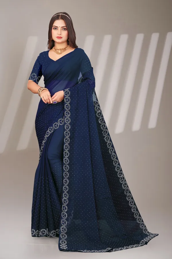 Blue_Georgette_Beautiful_Party_Wear_Chiffon_With_Unique_Diamond_Work_Saree_For_Women