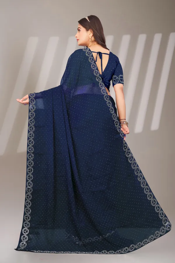 Blue_Georgette_Beautiful_Party_Wear_Chiffon_With_Unique_Diamond_Work_Saree_For_Women