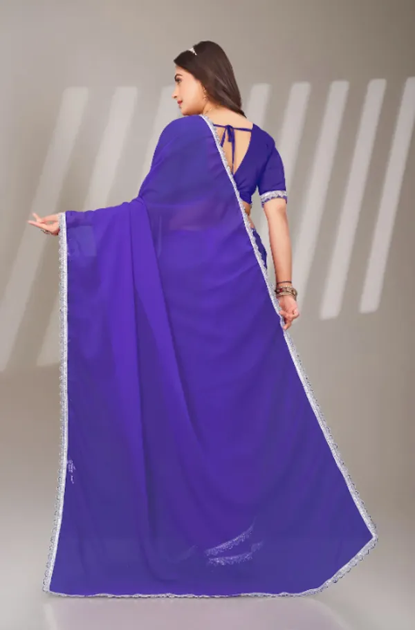 Blue_Georgette_Attractive_Party_Wear_With_Beautiful_Lace_Work_Saree_For_Women