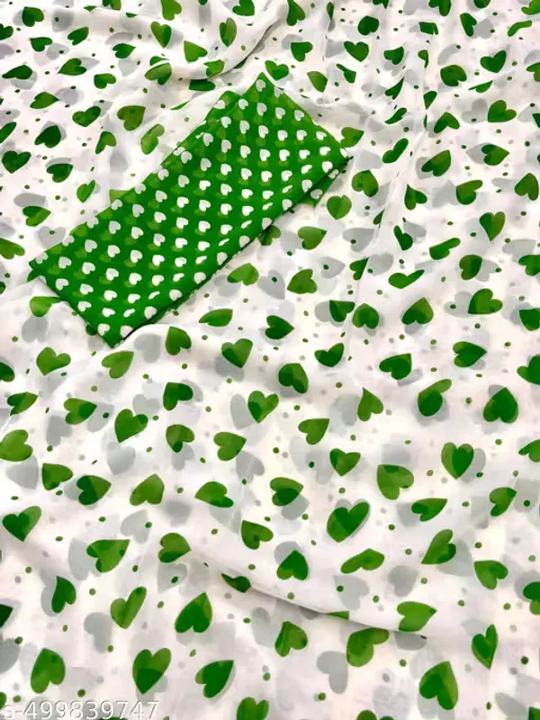Green_Georgette_Beautiful_Heart_Print_Saree_For_Women