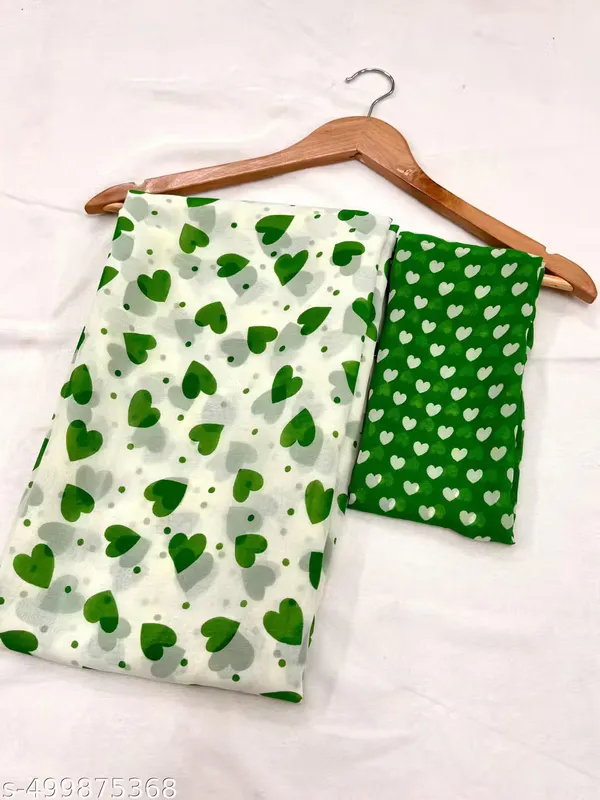 Green_Georgette_Beautiful_Heart_Print_Saree_For_Women