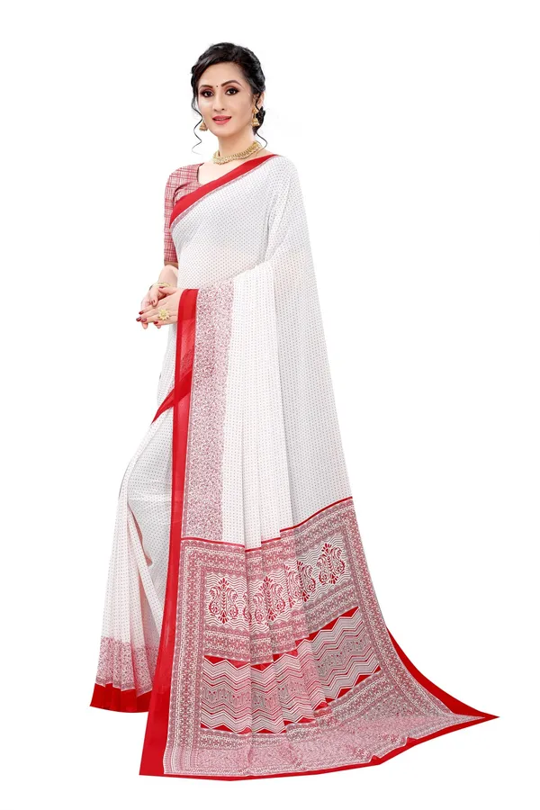 Red_&_White_Georgette_Beautiful_Daily_Wear_Print_Saree_For_Women