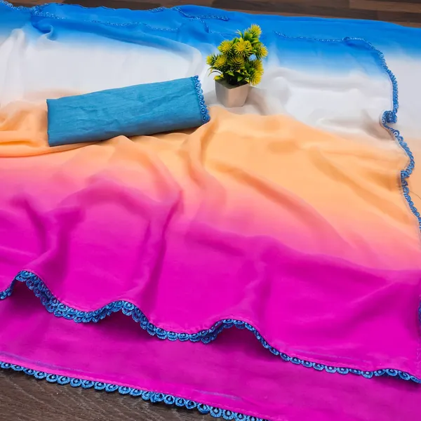 Blue_Georgette_Sensational_Womens_Rainbow_Saree_For_Women