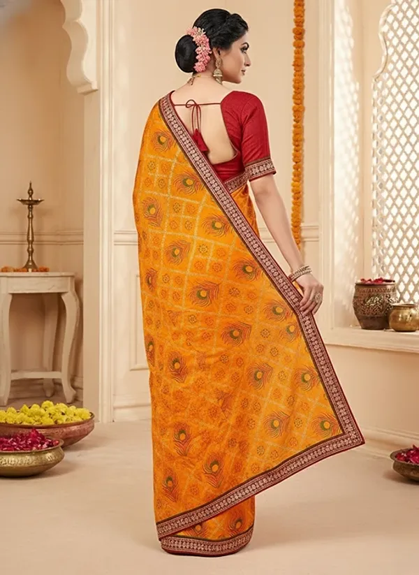 Yellow_Georgette_Sankranti_Special_Traditional_Morpankh_Print_Saree_For_Women