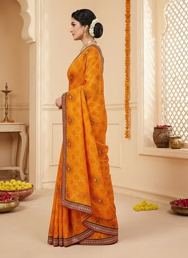 Yellow_Georgette_Sankranti_Special_Traditional_Morpankh_Print_Saree_For_Women