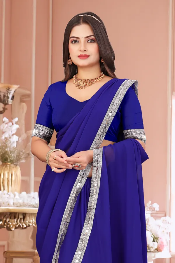 Blue_Georgette_Attractive_Party_Wear_With_Beautiful_Lace_Work_Saree_For_Women