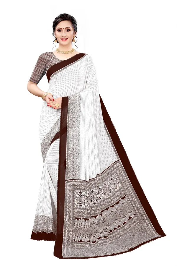 Brown_Georgette_Beautiful_Daily_Wear_Print_Saree_For_Women